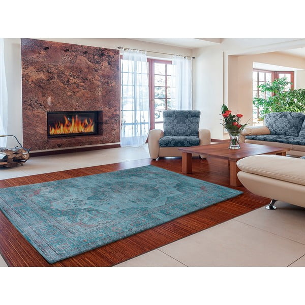 Син вискозен килим Lara Aqua, 120 x 170 cm - Universal-image-3