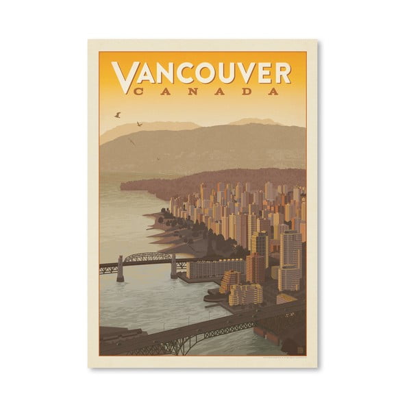 Плакат "Скайлайн на Ванкувър", 42 x 30 cm - Americanflat