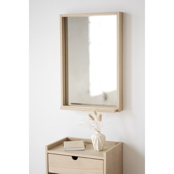 Висящо нощно шкафче с рафтове, изработено от дъбова дървесина в естествен цвят Hillmond - Rowico-image-3