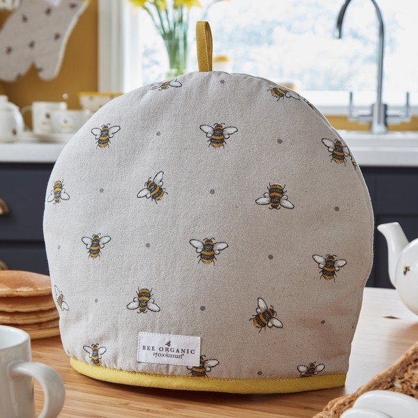 Бежово-жълто памучно покривало за чайник с Bumble Bee - Cooksmart ®-image-1