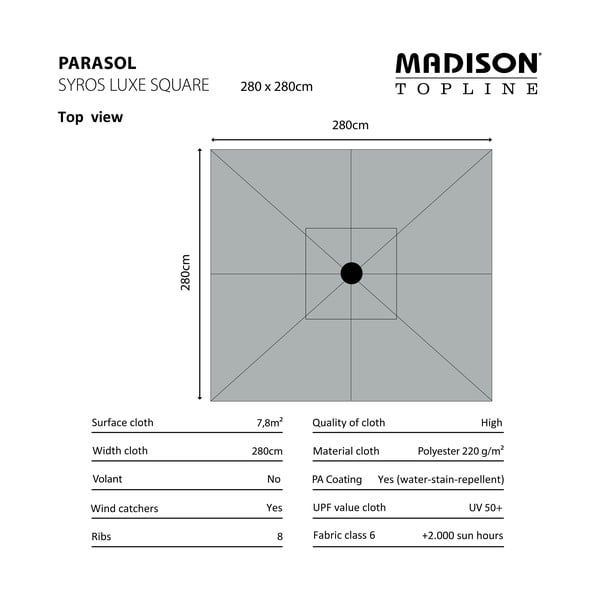 Зелен чадър 280x280 cm Syros - Madison-image-2