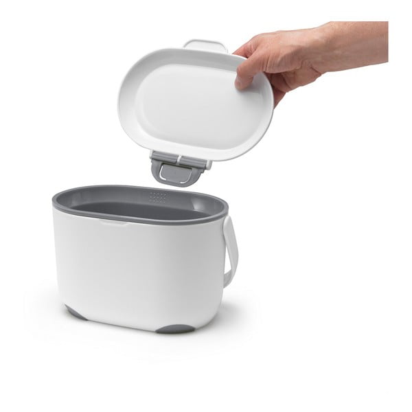 Бял/сив контейнер за компостируеми отпадъци 2,5 л - Addis-image-1