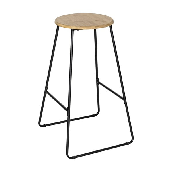 Черен/естествен бамбуков бар стол 70 cm Loft - Wenko