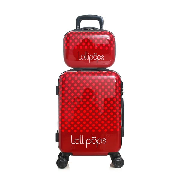 Комплект за багаж и куфар на 4 колела Lollipops Penny Red - LOLLIPOPS-image-1