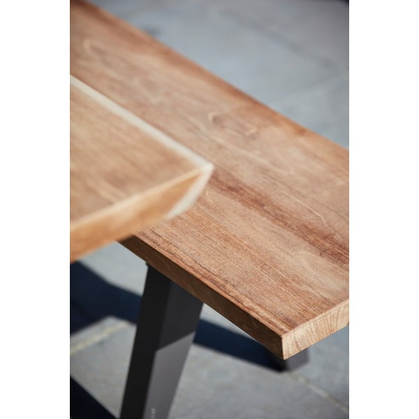 Черна/естествена градинска пейка Pure - Diphano-image-3