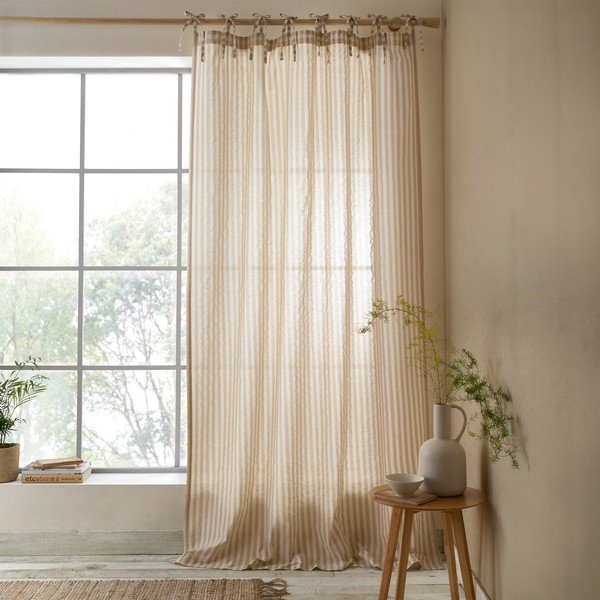 Бежово перде 140x183 cm Zanzibar Woven Stripe – Pineapple Elephant-image-1