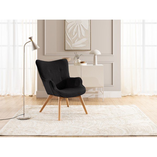 Черно кресло от рипсено кадифе Niko – Ropez-image-4