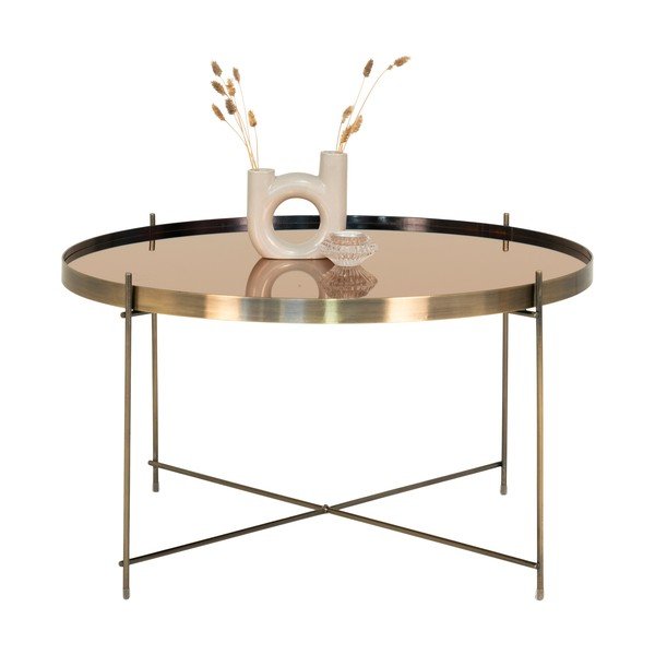 Кръгла масичка за кафе в златисто ø 70 cm Venezia - House Nordic-image-1