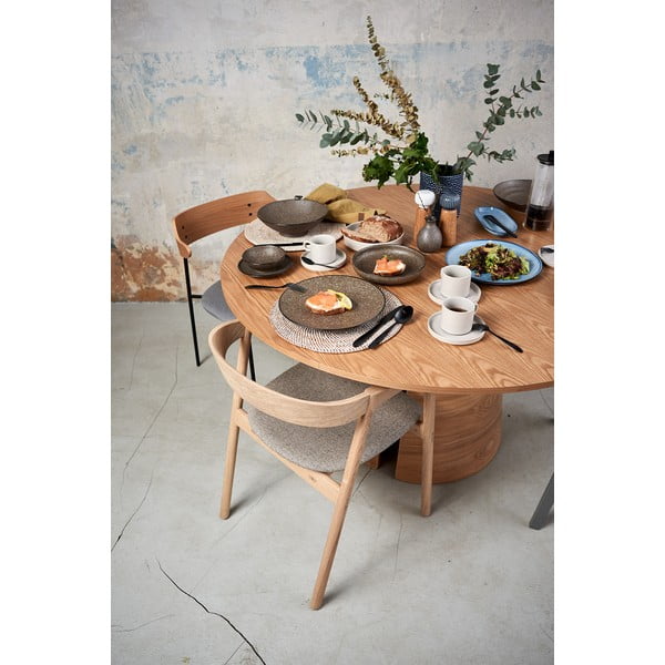 Кръгла трапезна маса от декор от дъб  естествена ø 137 cm Cep – Teulat-image-4