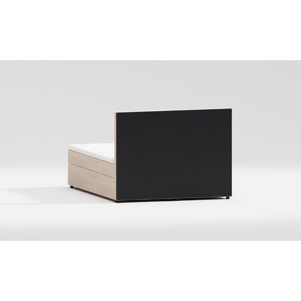 Бежово боксспринг легло 200x200 cm с място за съхранение Flip – Ropez-image-4