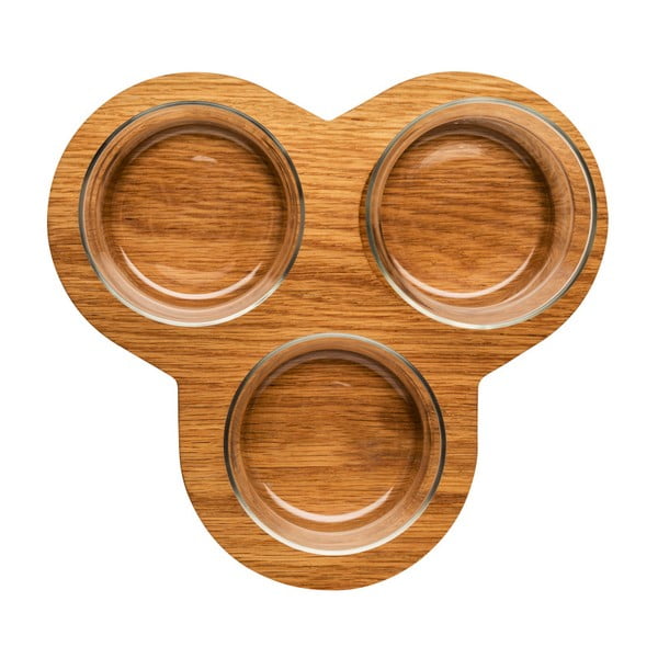 Podnos s miskami Sagaform Oval Oak Serving Set-image-1