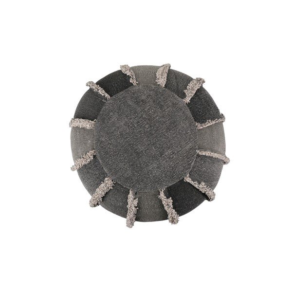 Šedý bavlněný puf Moycor Cairo, ⌀ 50 cm-image-1