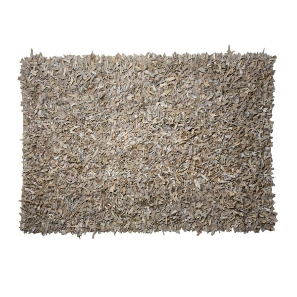 Béžový kožený koberec Cotex Shaggy, 120 x 180 cm