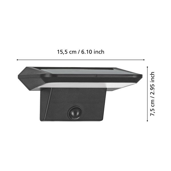 LED стенно външно осветително тяло със соларен панел (височина 7,5 cm) PORRASSA – EGLO-image-2