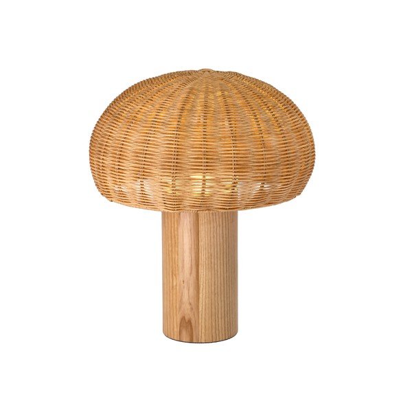LED настолна лампа в естествен цвят с ратанов абажур (височина 32 cm) – Villa Collection-image-1
