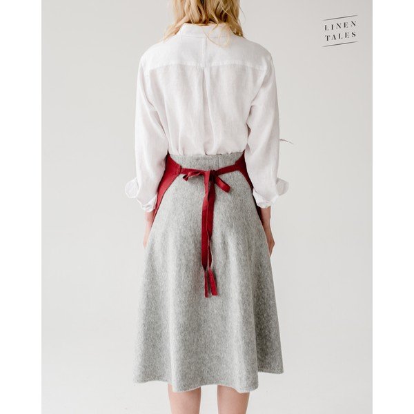 Червена ленена престилка , 80 x 55 cm Daily Apron - Linen Tales-image-4