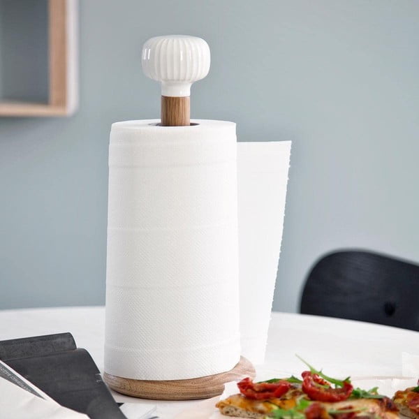 Стойка за хартиени кърпи от дъбово дърво с детайл от бял порцелан Hammershoi Hammershøi - Kähler Design-image-1