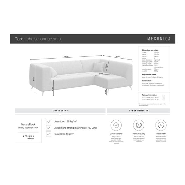 Розов ъглов диван , десен ъгъл Toro - MESONICA-image-4