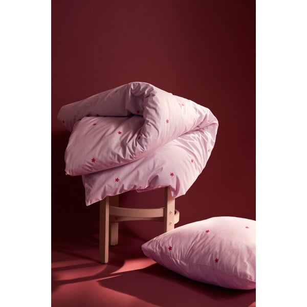 Розово единично  спално бельо от памук перкал 140x200 cm Daisy – JUNA-image-2