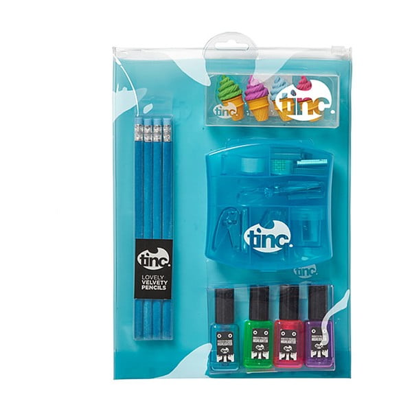 Modrá dárková sada školních potřeb TINC Perfectly Polished