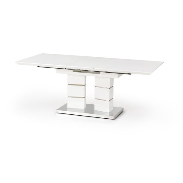 Бяла сгъваема маса за хранене Lord, дължина 160 - 200 cm - Halmar