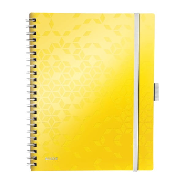 Жълта мобилна тетрадка с подредба , 80 страници WOW - Leitz