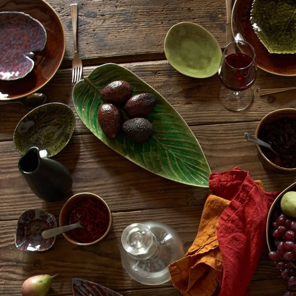 Зелена керамична чиния за сервиране Riviera, 40 x 17 cm - Costa Nova-image-1