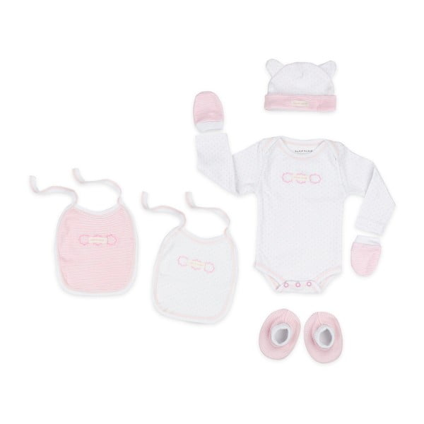 Бебешки комплект от 100% памук с розови детайли Tres Chic - Naf Naf