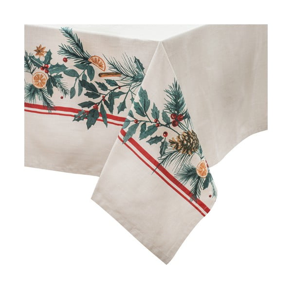 Памучна покривка за маса с коледен мотив 150x300 cm Evergreen - Ladelle