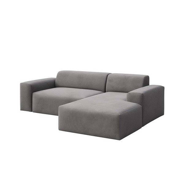 Сив ъглов диван от рипсено кадифе (десен ъгъл) Villet – Rodier-image-2