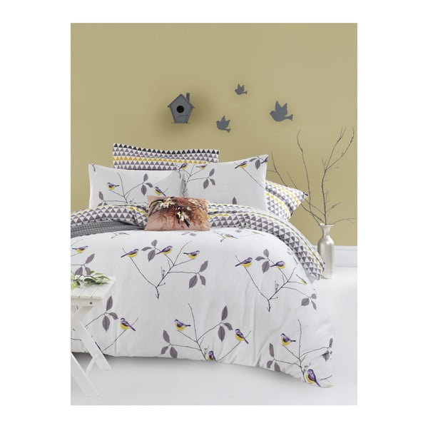 Чаршаф за двойно легло със спално бельо от памук ранфорс, бял, 200 x 220 cm Pavlina - Mijolnir