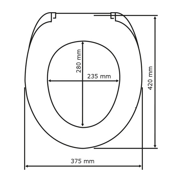 Черна тоалетна седалка с лесно затваряне , 44 x 37 cm Kos - Wenko-image-3