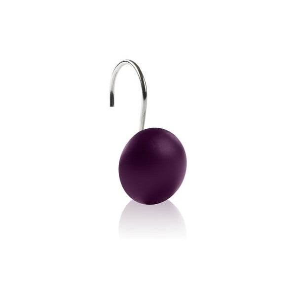 Háčky na sprchový závěs Ring Dot purple, 12 ks