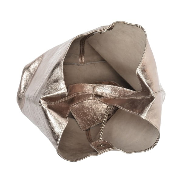 Златна кожена чанта Lucia - Sofia Cardoni-image-3