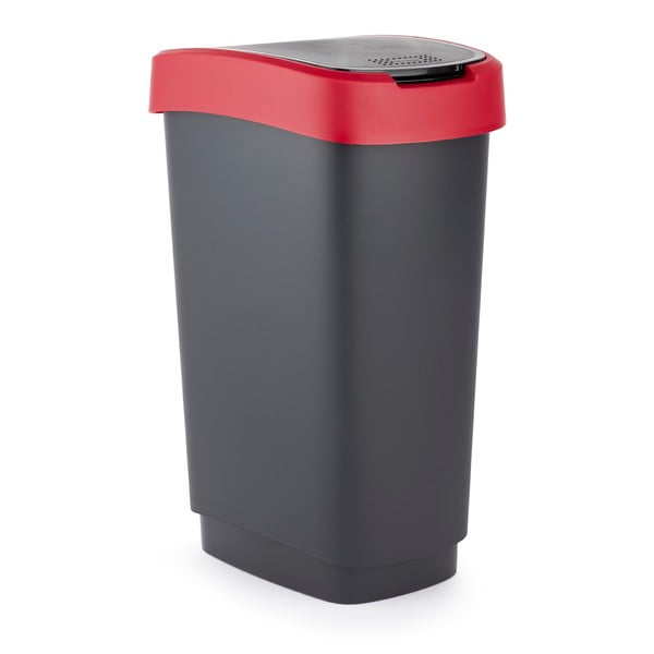 Червено-черен кош за отпадъци от рециклирана пластмаса 25 L Twist - Rotho