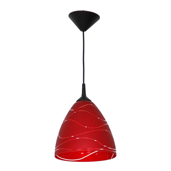 Червена висяща лампа Overhung Una Cone Bordo - Glimte