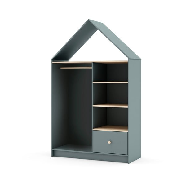 Отворен детски гардероб сиво-зелен 110x180x45 cm Estefania – Marckeric-image-2