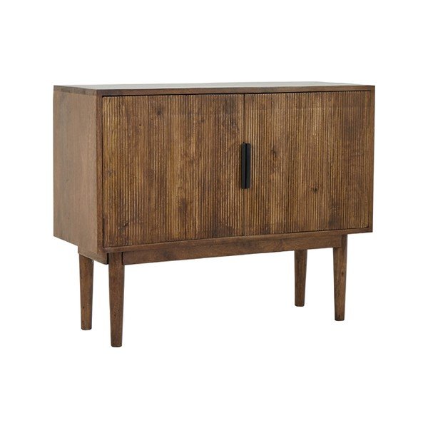 Тъмнокафяв нисък скрин от масивна дървесина 100x80 cm Bitika - Light & Living-image-2