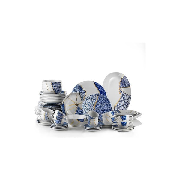 Комплект порцеланови чинии от 28 части Пукнатини - Kütahya Porselen