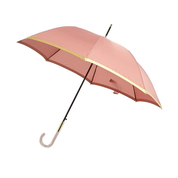 Светлорозов бръснат чадър със златни детайли Lurex, ⌀ 101 cm - Ambiance