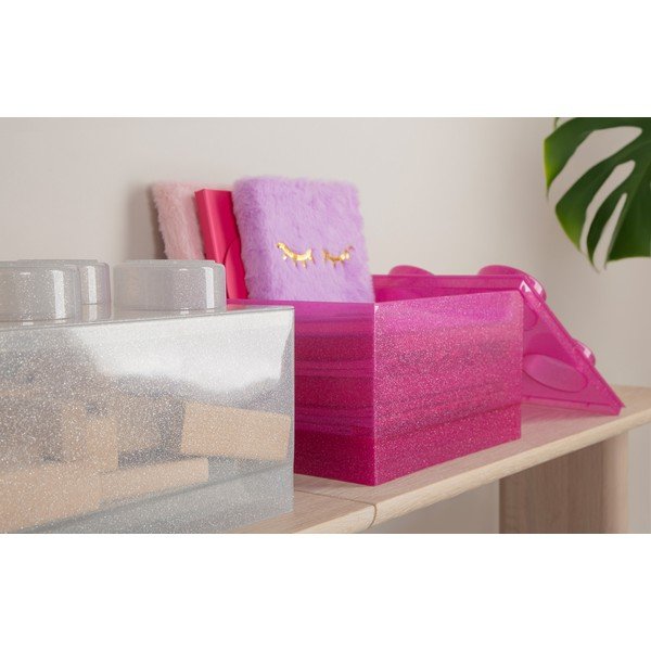 Розова пластмасова детска кутия за съхранение 25x25x18 cm – LEGO®-image-2