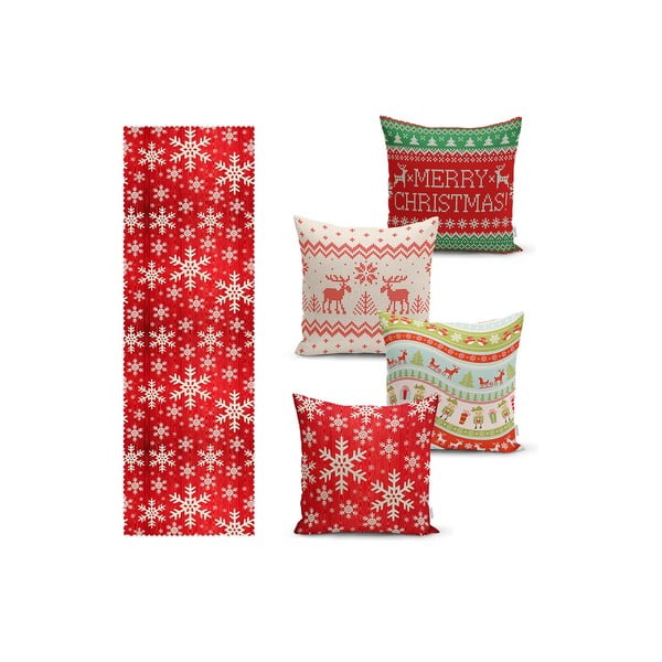 Калъфки за възглавници и тишлайфер в комплект от 5 бр. Christmas Sweater – Mila Home