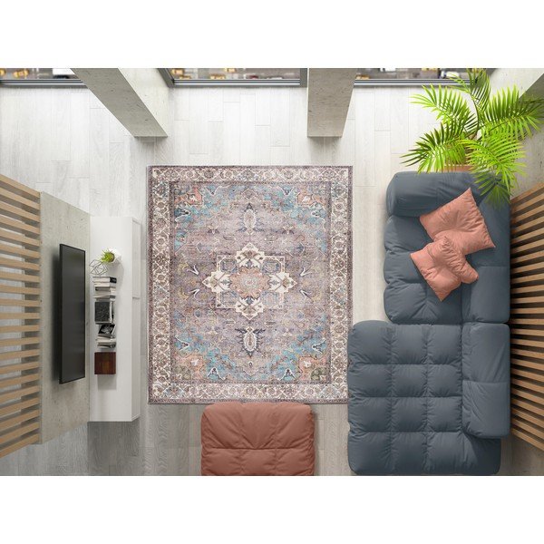 Синьо-кафяв килим с памук Haria, 200 x 290 cm - Universal-image-1