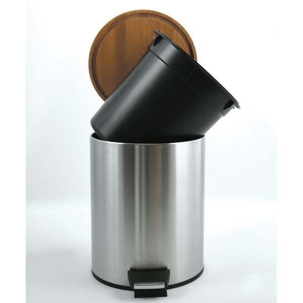 Стоманено кошче за боклук с педал в матово сребрист цвят 3 l   Adonis – Spirella-image-3