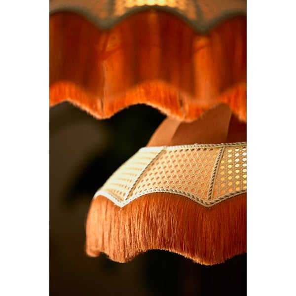 Оранжево висящо осветително тяло с текстилен абажур ø 40 cm Mizia – Light & Living-image-1