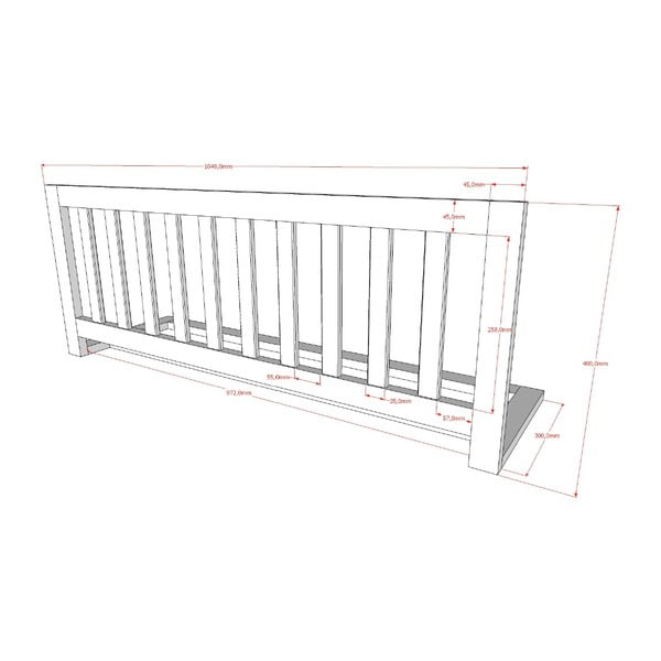 Бяла преграда за легло – Vipack-image-1