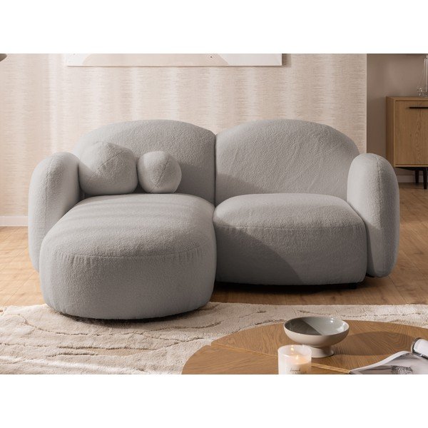 Сив ъглов диван от букле (ляв ъгъл) Orbit – Ropez-image-1