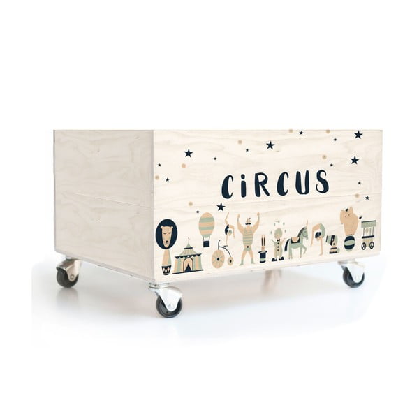 Детска борова кутия за съхранение на колела Circus Crew - Folkifreckles