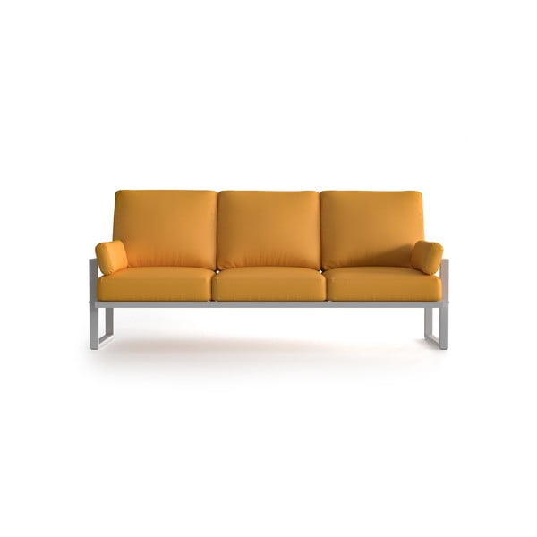Жълт 3-местен градински диван с подлакътници и светло оцветени крака Angie - Marie Claire Home