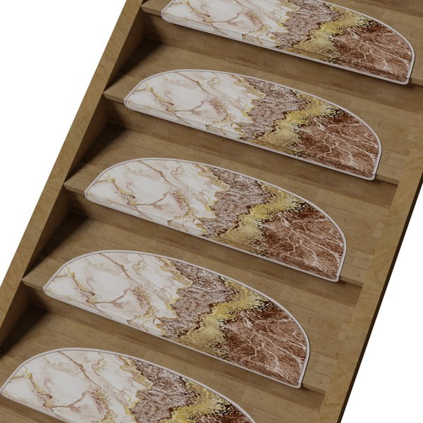 Светлокафяво-кремави стъпала за стълби в комплект от 16 брояя 20x65 cm Golden Marble - Vitaus-image-1